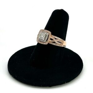 10k rose gold, 1/2 cttw genuine diamond ring, size 7